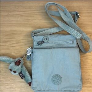 Kipling Mint Green Bag with Plush Monkey‎ Charm